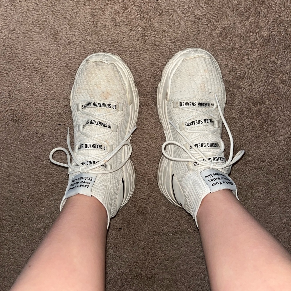 White High-Top DB Shark Sneakers
